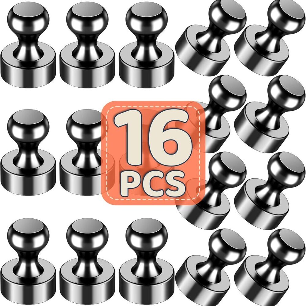 16Pcs Fridge Magnets, Small Strong Refrigerator Magnets for Whiteboard, Heavy Du